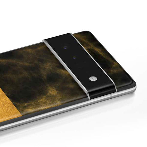 Black and Gold Split Marble Google Pixel 6 Pro Skin